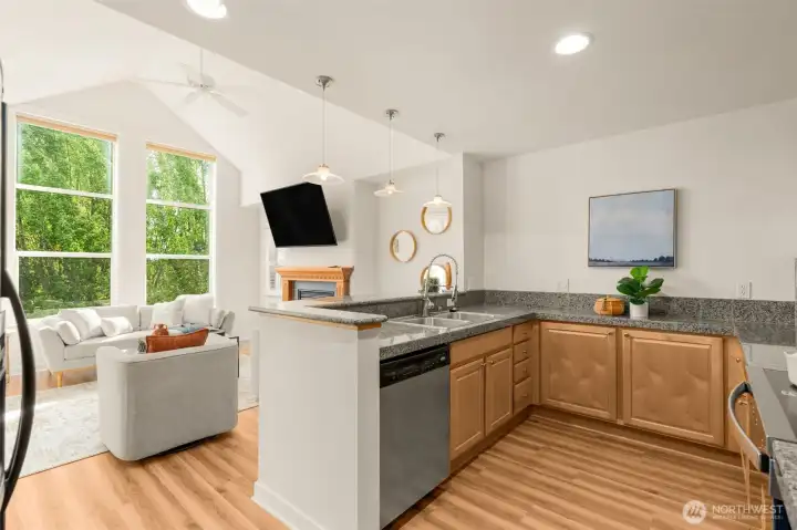 Kitchen open to great room!