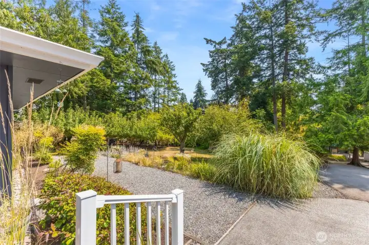 Beautiful landscaping out front.