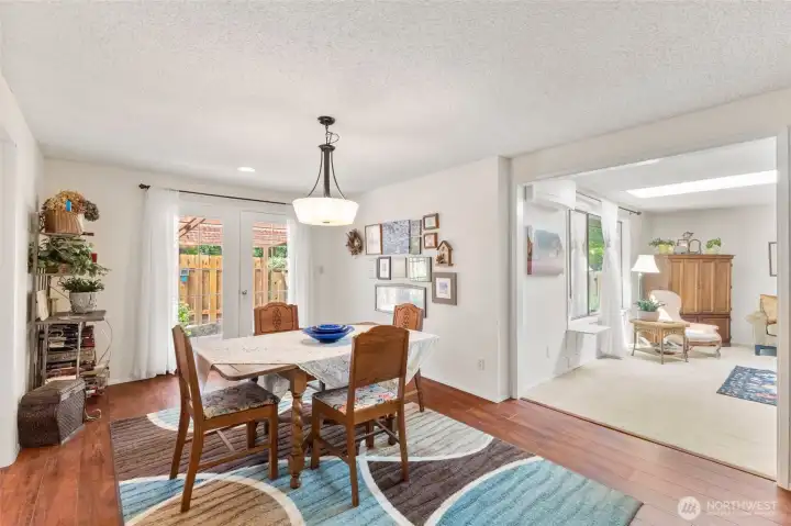 Dining room with doors out to the deck.