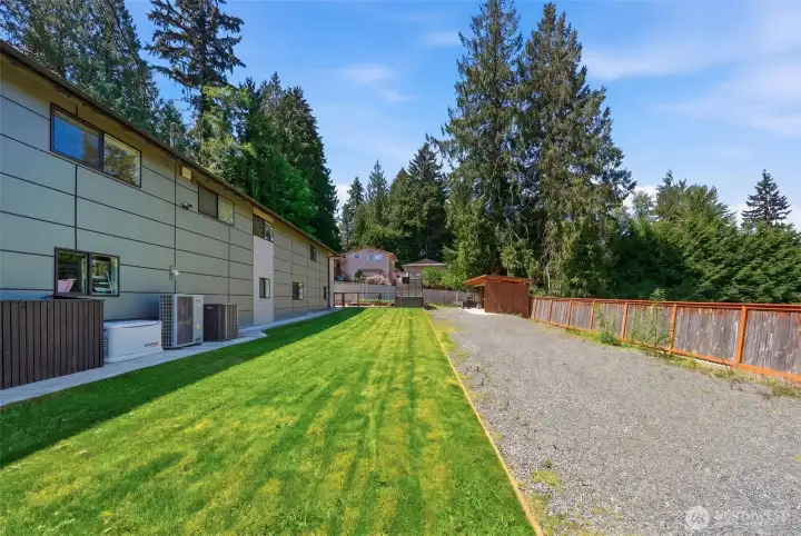 Lots of room for RV storage or expanding garden area.