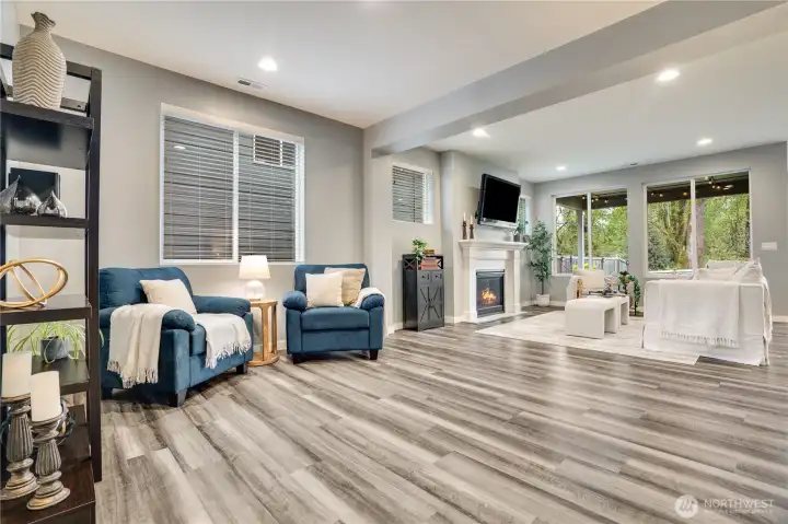 Expansive living, dining and kitchen space; open and overlooking your private, fully fenced backyard Expansive living, dining and kitchen space; open and overlooking your private, fully fenced backyard