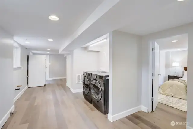Expansive laundry room in the lower level