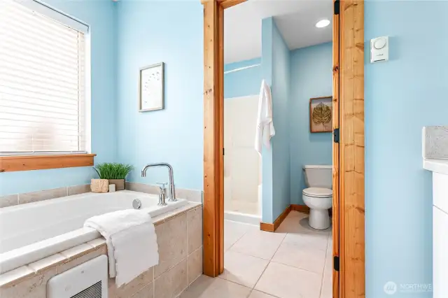 Large garden tub to truly relax at the end of the day!