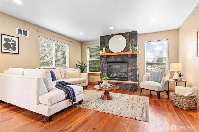 Great size living room open to kitchen & tucked in back of home