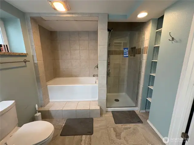 Newly installed shower door.