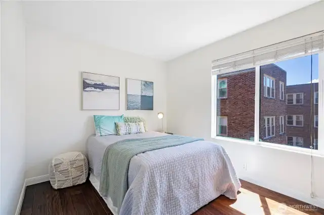 Guest bedroom/ office facing the alley