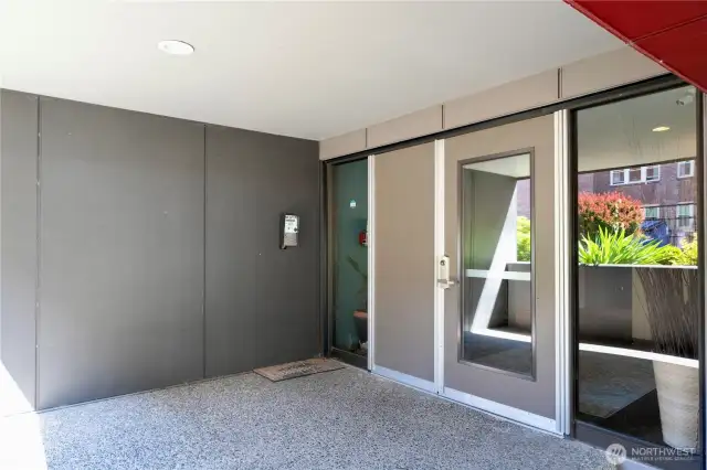 Security gate & lobby entrance.