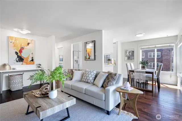 Living room open to kitchen.