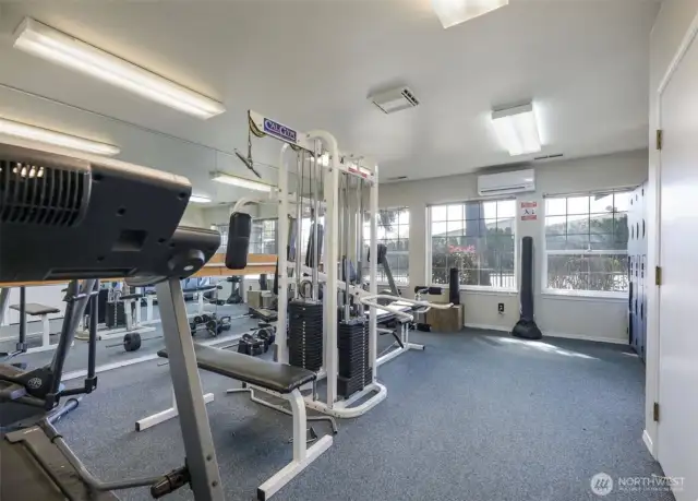 Exercise room with sauna!