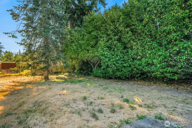 Large fenced back yard.
