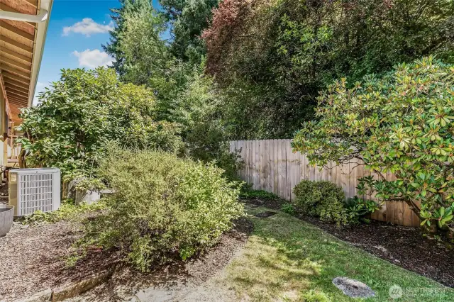 Fully fenced backyard