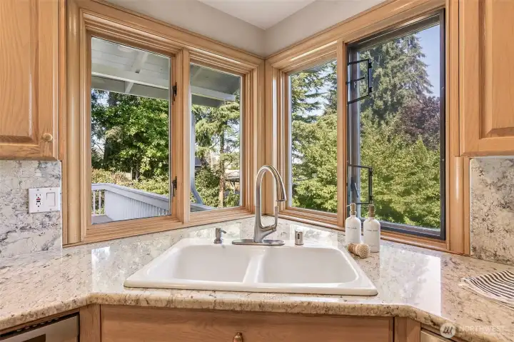 Kitchen Looking Out to Private Backyard
