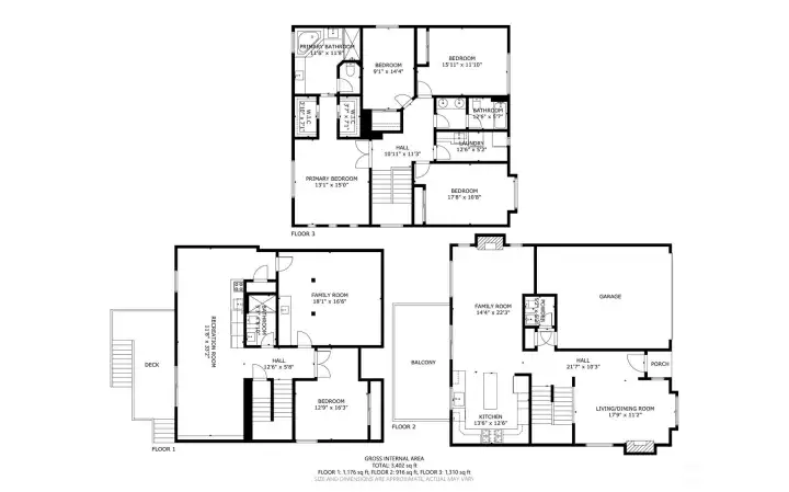 Square footage does not include stair well areas