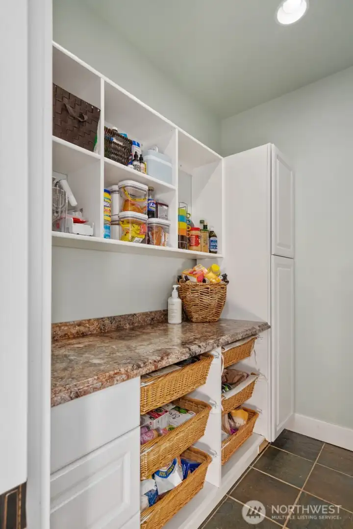Generous walk-in pantry