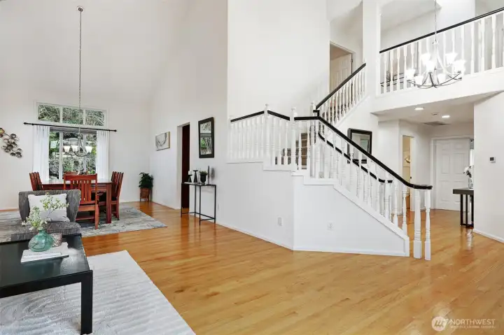 Genuine hardwood floors continue throughout the main floor.