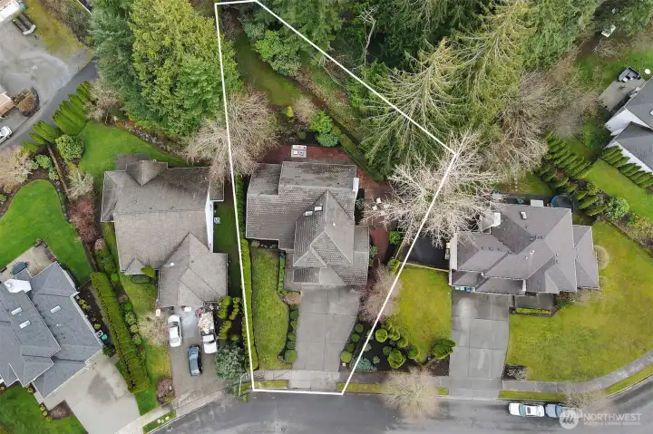 A backdrop of trees provides ultimate privacy.