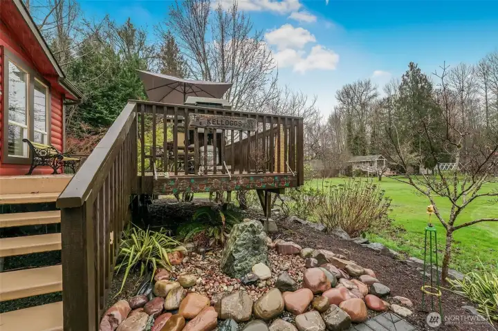 Enjoy the background sound of this water feature