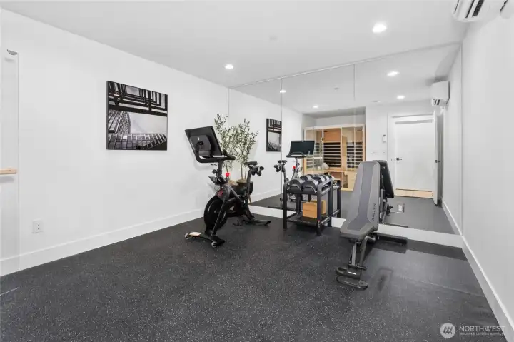 Gym and Finleo sauna downstairs