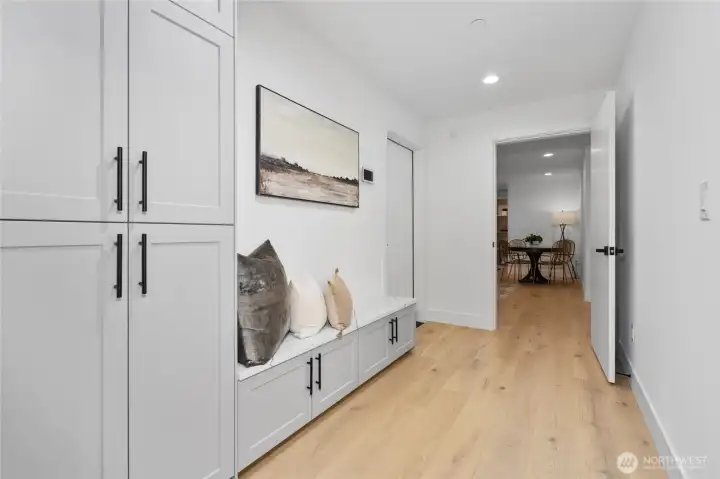 Mudroom off garage with storage (+ storage ROOM)