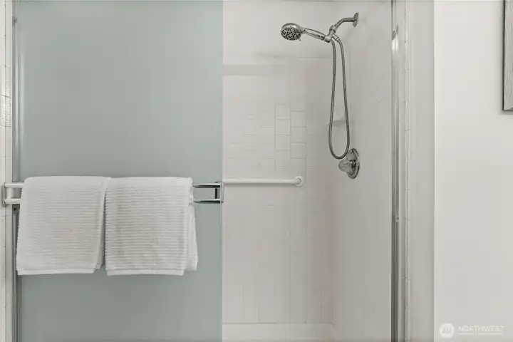 Convenient walk-in shower in the Primary Bathroom.
