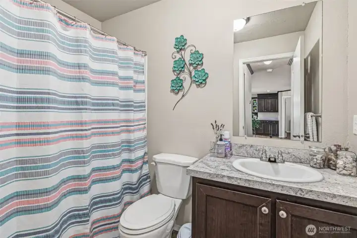 Functional guest bathroom.