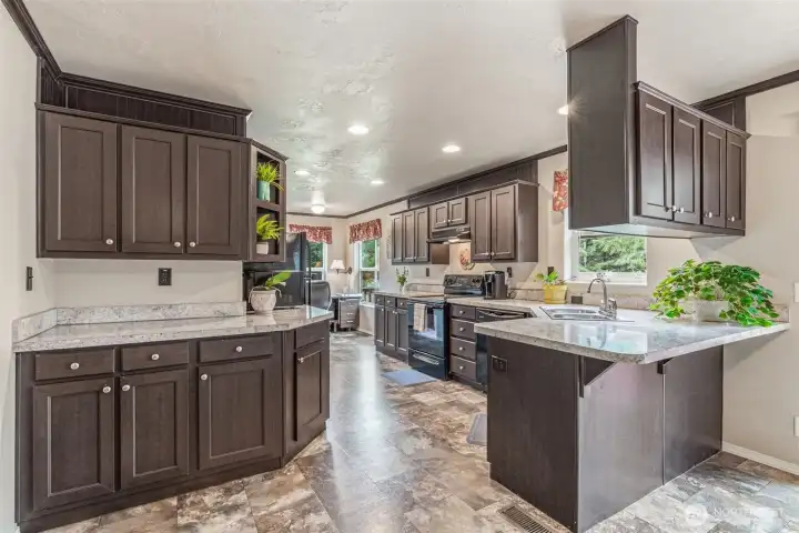 Well-planned kitchen with ample storage.