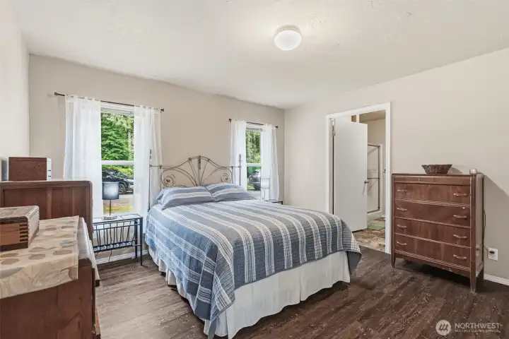 Primary bedroom with great natural light.