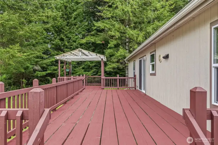 The perfect spot for morning coffee or evening sunsets on the freshly coated deck!