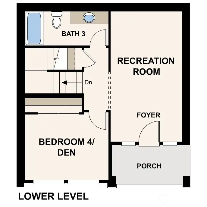 GRIFFIN Plan - Lower Floor - Entry level day-light basement Marketing Rendering