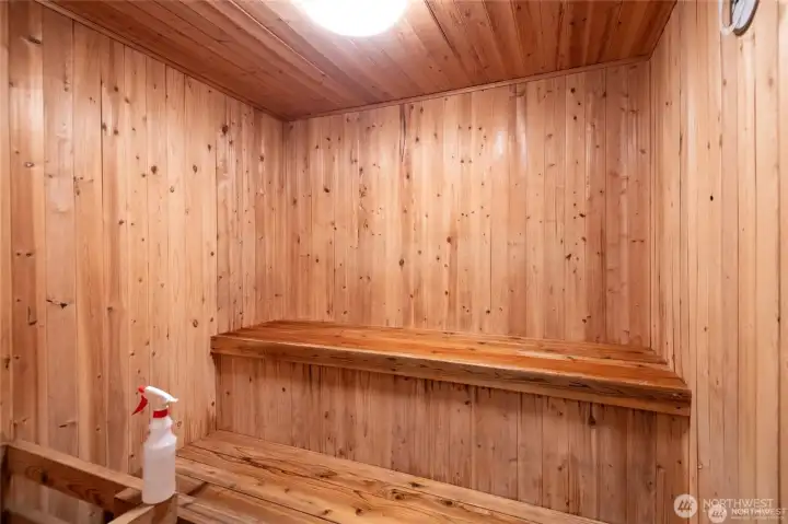 Community sauna for year-round relaxation and rejuvenation.