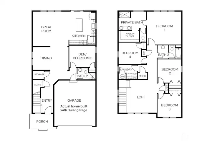 BALLARD-3 car garage plan