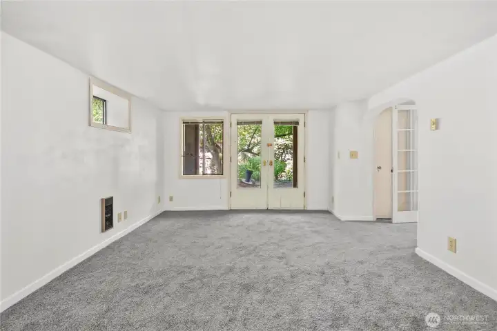 The additional room on the basement level has been used as a primary and family/craft room
