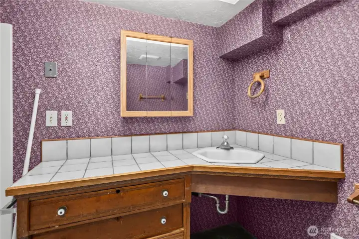 This is the basement level bathroom