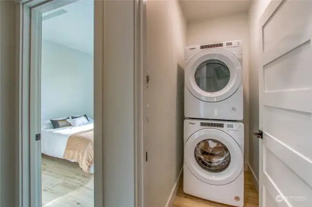 Laundry is accessible on the third floor.