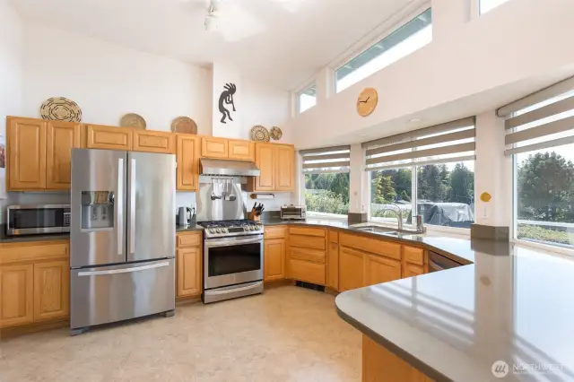 Spacious Kitchen with views!