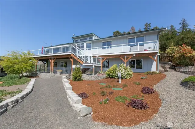 Front of House, with large deck.