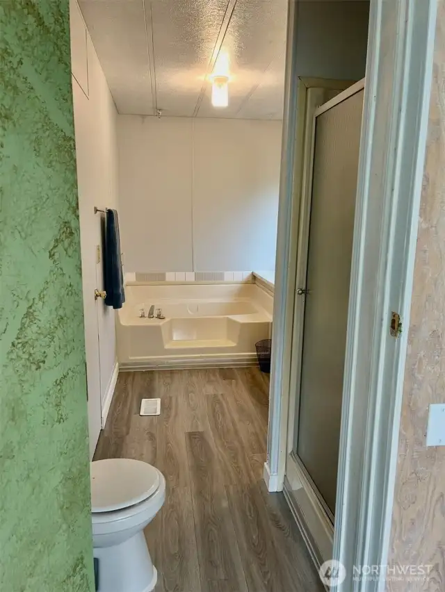 Primary bath from Sun Room Art Studio addition