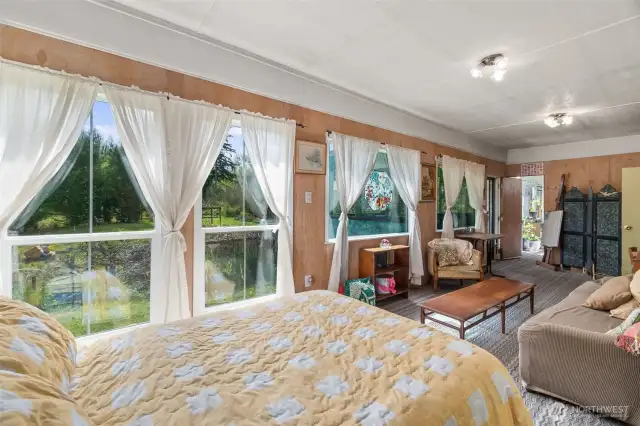 Addition used as an art studio and leads to covered back porch