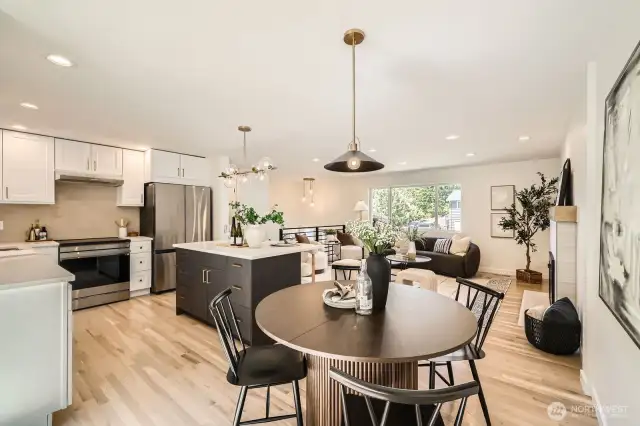Open Concept Kitchen Dining and Living Room