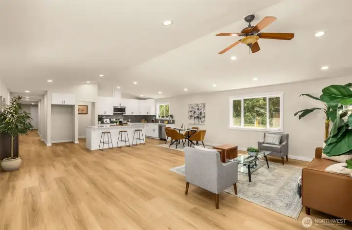LVP flooring throughout living spaces.