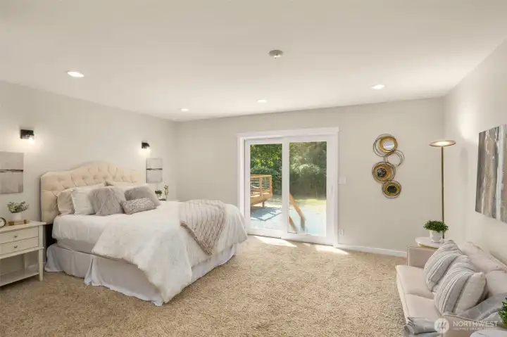 Spacious primary bedroom with huge walk in closet and ensuite bathroom!