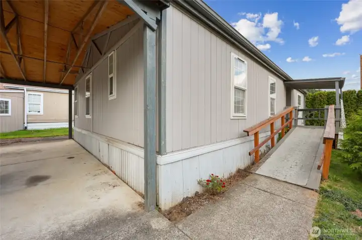 RAMP entry takes you into the main living space of the home.
