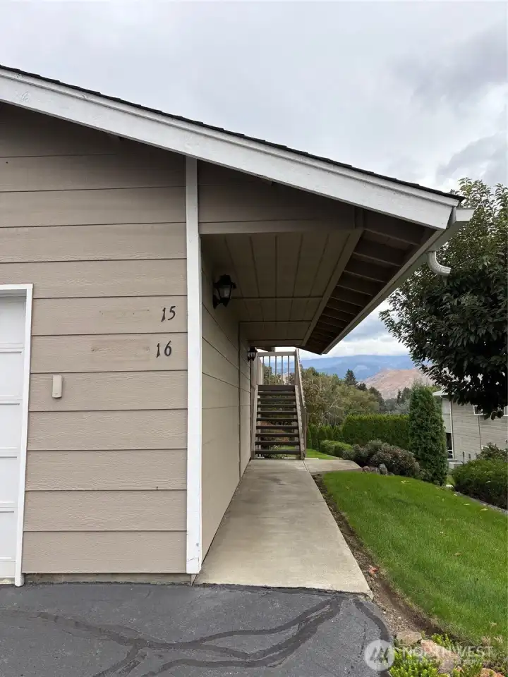 Sidewalk to main door.