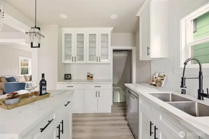 Ample storage in the new kitchen, along with plenty of counter space for cooking or serving your meals.