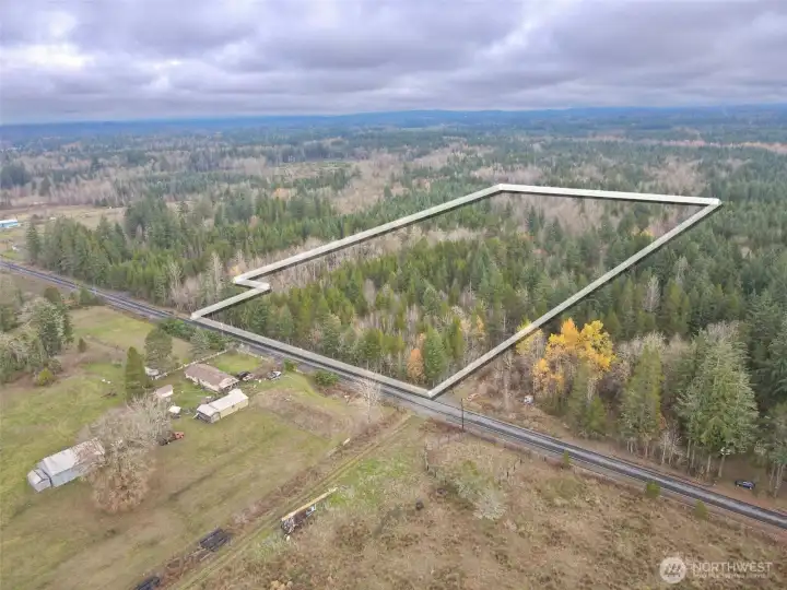 Property lines in white are approximate.