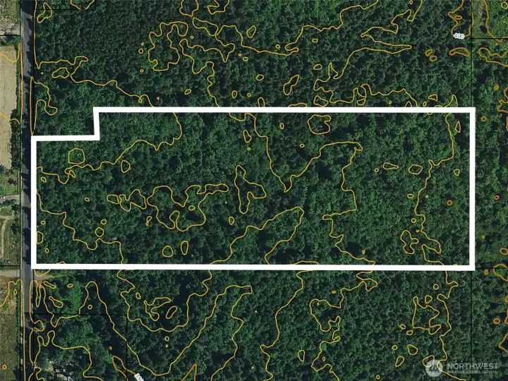 Property lines in white are approximate.