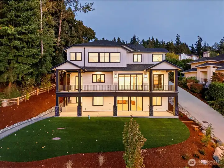 Home is designed to maximize stunning Lake Sammamish views from every level.