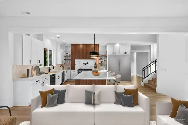 Enjoy 10 foot tall ceilings a and an open concept design that lets the mian floor breaithr for entertainment and comfort.