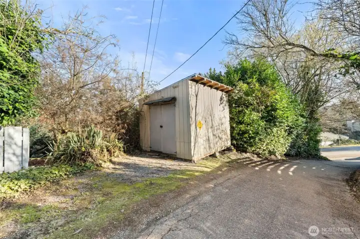 Extra storage or work shop.