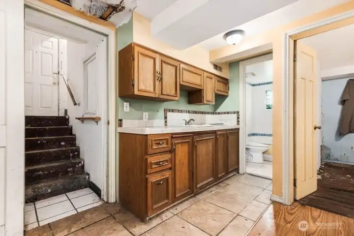 Basement kitchenette.